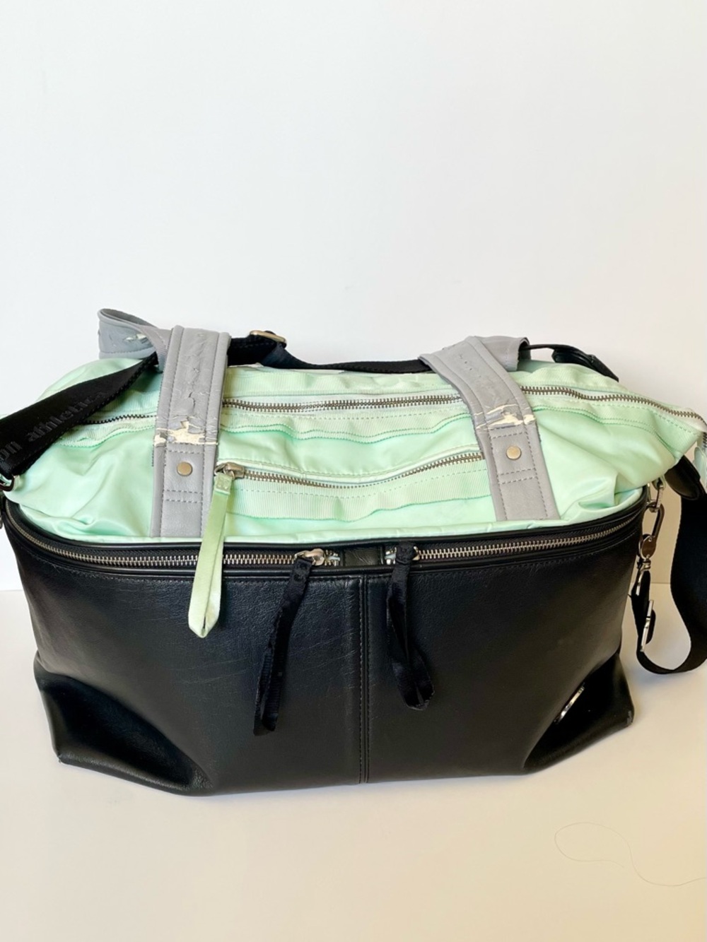 Vintage Lululemon Mint & Black Weekender Duffel Yoga Bag